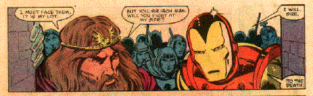 panel image of Iron Man and Arthur